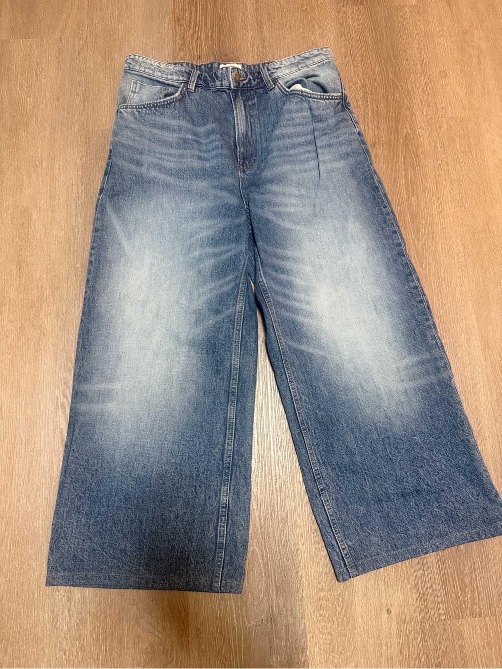 Cotton on Wide-Leg Blue Jeans Mens